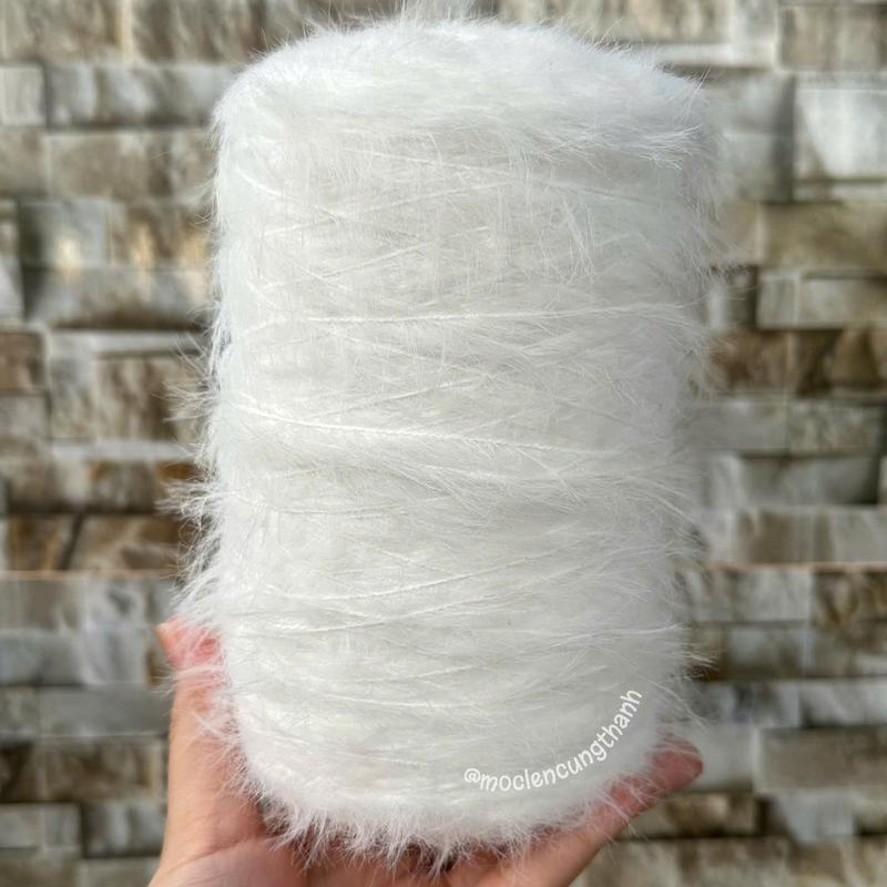  Len mi lông dài 2cm 4cm 500g loại cao cấp dùng để chập với các loại len sợi khác móc khăn thảm áo choàng,... 