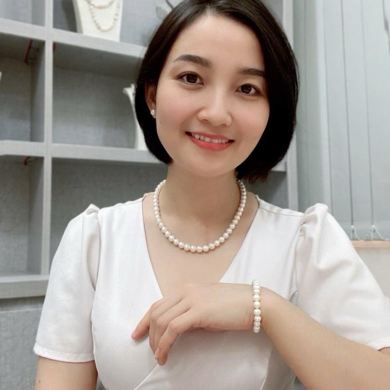 Bộ vòng ngọc trai 8ly gần tròn bóng cao có tỳ vết tự nhiên, làm quà tặng ý nghĩa cho người thân/đối tác/ khách hàng của bạn