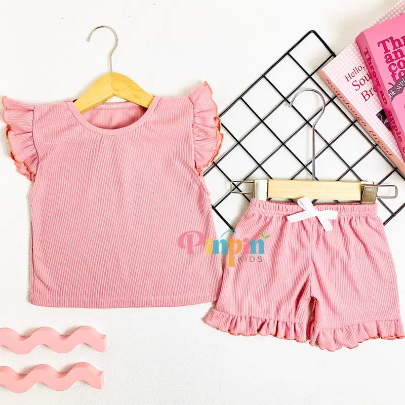 Pinpin Kids - Setelan Anak Perempuan / Atasan Rampel dan Celana Rampel / Fashion Anak Gaya Feminim 5