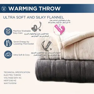 Electric Heated Shawl USB Powered Winter Blanket Wrap with Zipper Soft Corded Heating Scarf