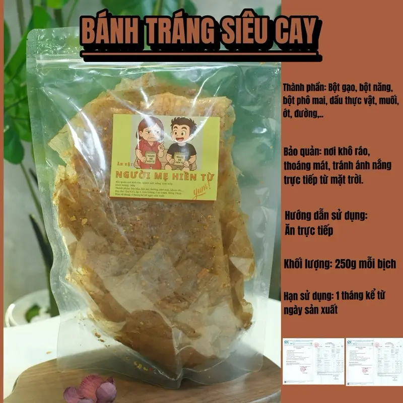 500gr BÁNH TRÁNG SIÊU CAY GHIỀN ( cay nhiều) [Người Mẹ Hiền Từ]