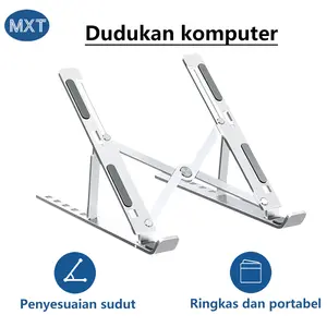 MXT Laptop Stand Aluminium Portable Lipat Riser Foldable Adjustable Height 6 Level Stand