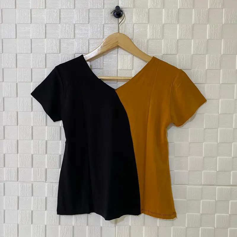 kaos atasan wanita kombinasi/baju cewek/pakaian perempuan/kaos wanita terbaru kekinian 0