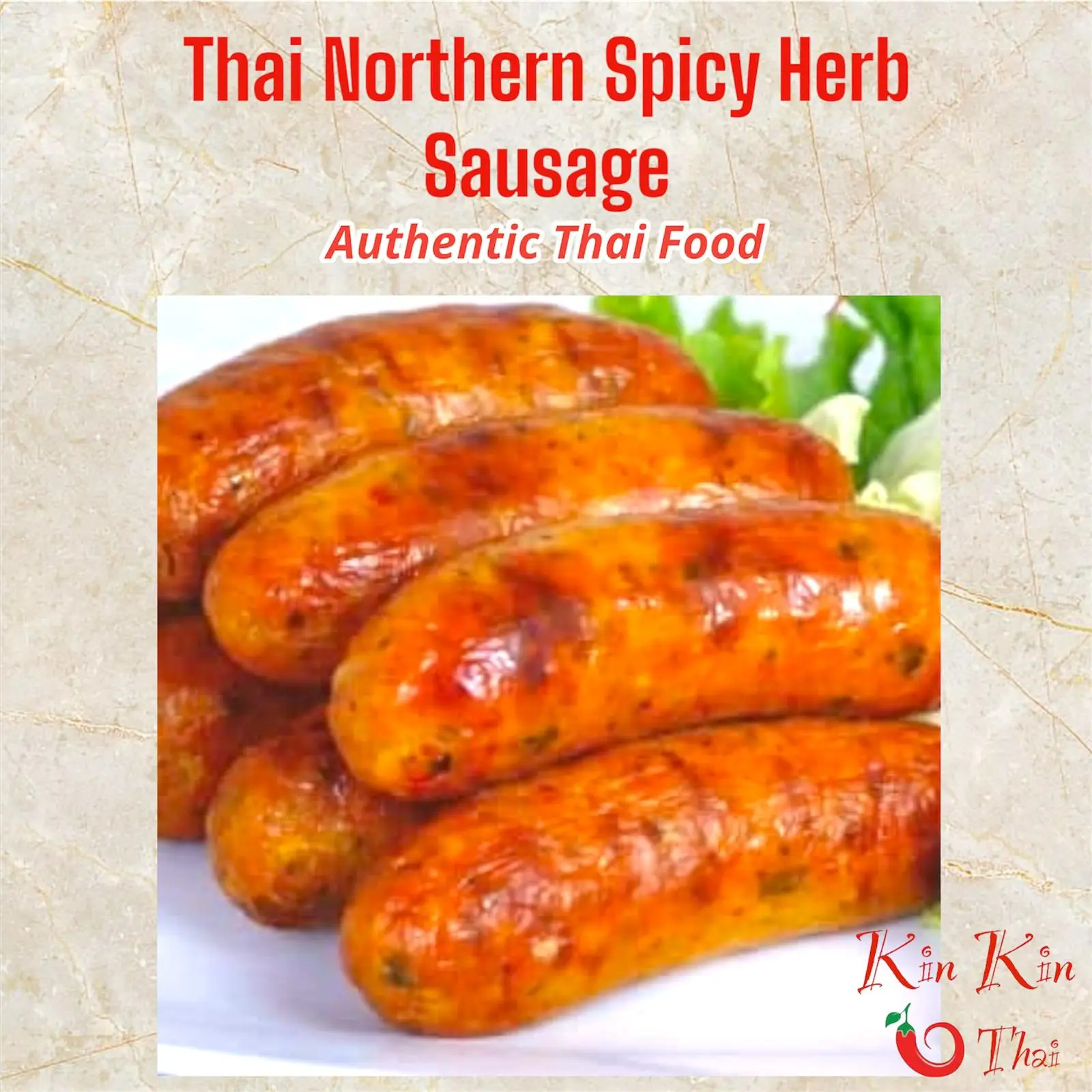 [900g PACKET - 10 PIECES] Authentic Homemade Thai Northern Spicy Herb Sausage (Frozen)