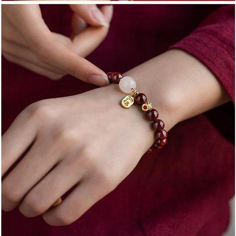 Vòng Tay Quyến Rũ Cho Phụ Nữ Và Trẻ Em Gái, Hạt Màu Đỏ 8Mm / 10Mm, Quà Tặng Trang Sức 2