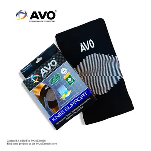 Pelindung Lutut Pendek Futsal Voly Perlengkapan Fitness Avo Deker Knee Support Brace Short Elastic Manset Lengan Kaki Tangan Hitam