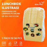 Gambar SEALPAK Lunchbox Kertas PE Dalam Tebal Food Grade | Motif Menu Ilustrasi | ISI 50 Pcs Pcs | Ukuran Large dari SEALPAK Kota Administrasi Jakarta Pusat 3 Tokopedia