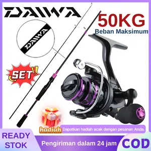 DAIWA Joran Pancing Carbon Set 1.6M-2.7M Bahan Serat Karbon Dengan HP1000-7000 Series Spinning Reel – Pancing Set Lengkap DAIWA Pancing Set Lengkap Joran Pancing