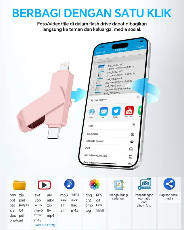 TYPE-C Flashdisk USB 128gb Kecepatan Tinggi, Driver Flash Logam USB 256gb 512gb 1tb 2tb, USB Flash Drive Untuk IOS/ Android Dan Perangkat Lainnya 4