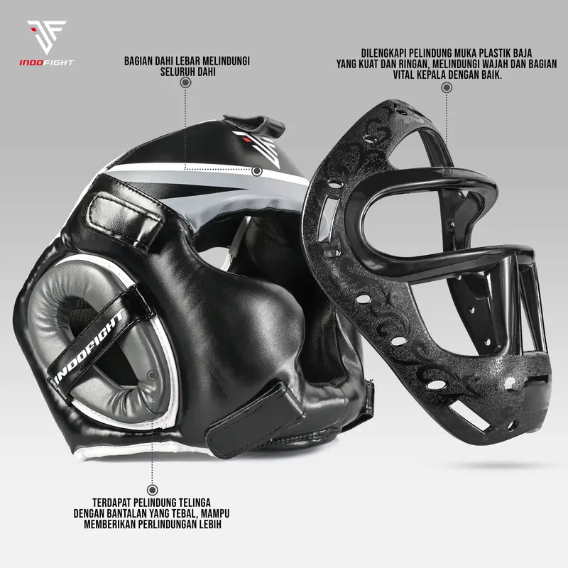 Head Guard Muaythai Indofight Original, Head Guard MMA Indofight Original, Helm Muaythai Indofight , Helm Boxing Indofight  GLH1 3