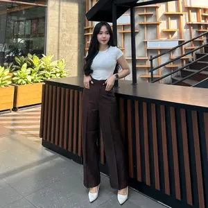 ERZU.ID - Vara Pants Kulot Highwaist Celana Panjang Wanita Highwaist Semiwool Premium