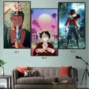 poster kayu one piece hiasan dinding kamar keren Kertas Kamar Tidur Selebritas mendunia modern laminasi glossy home decor accessories poster neon estetik walls film