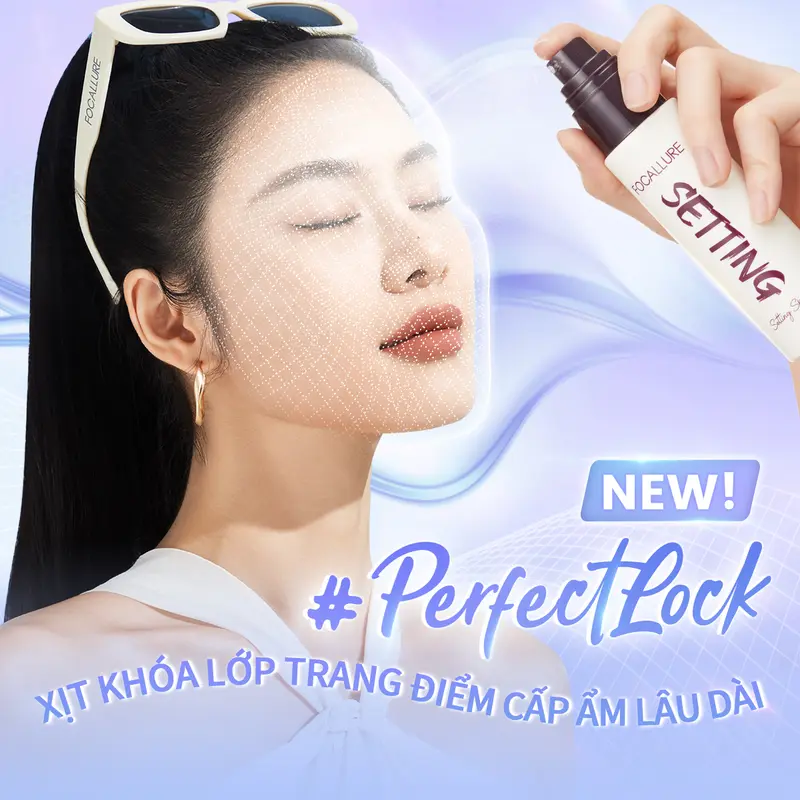 Focallure #PerfectLock Xịt Khóa Lớp Trang Điểm Cấp Ẩm Lâu Dài Mỏng Nhẹ Kiểm Soát Dầu Tự Nhiên Phun Sương Mịn 2
