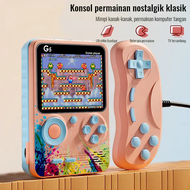 UPLU Gameboy Retro Mini Portable 500 in 1 Gamepad Console Machines Layar HD 3 Inch Connect TV 1