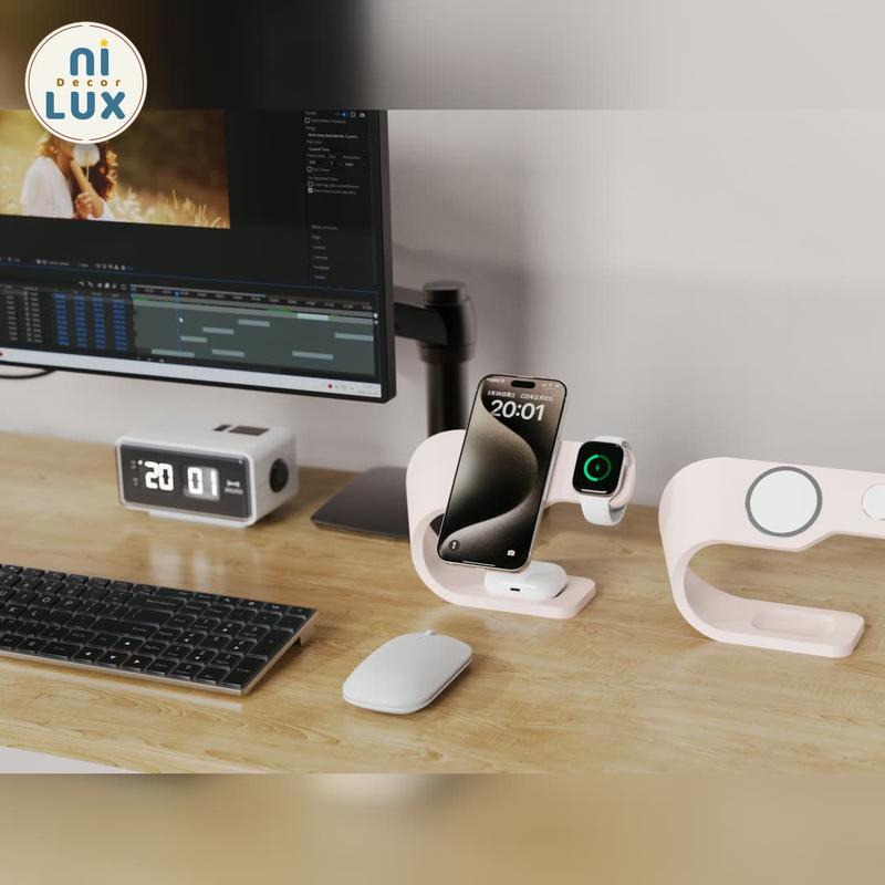 Đế Sạc 3 Trong 1 ArcDock In 3D - Giá Đỡ iPhone, Apple Watch, AirPods Để Bàn Gọn Gàng