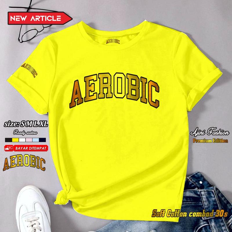 Product Introduction of kaos aerobik baju atasan olahraga wanita terbaru kaos olahraga wanita kaos senam zumba atasan olah raga kaos aerobic katun combad 30s gold series Sport 3