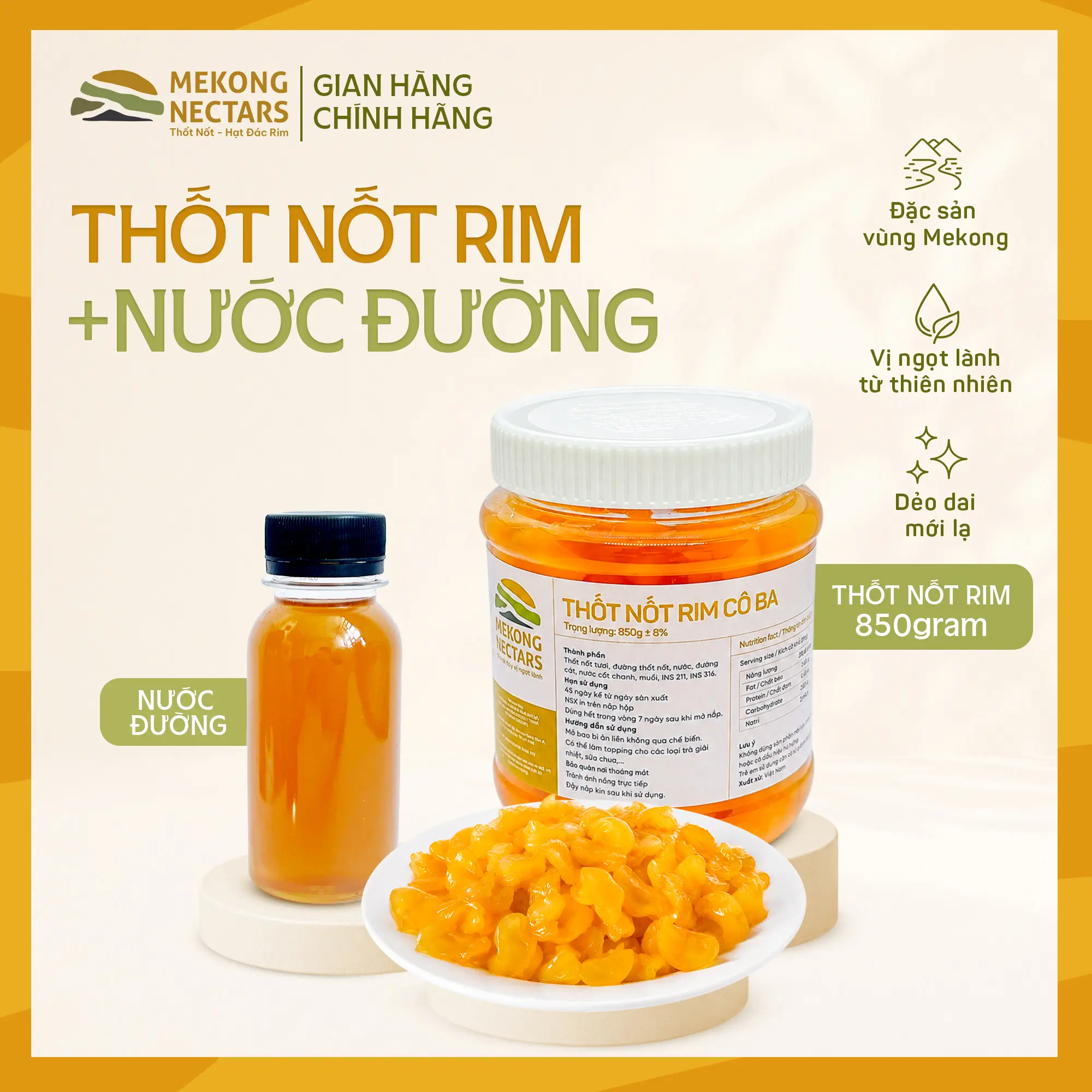 Thốt Nốt Rim - Hạt Đác Rim Kèm 100ml Nước Đường Thốt Nốt - Topping Đồ Uống, Pha Chế, Foods, Ăn Vặt, Tea,...