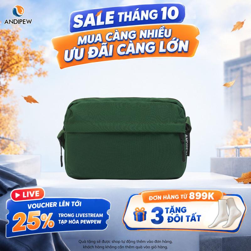 Túi Đeo Chéo Nam ANDIPEW Đa Năng Trượt Nước Nhỏ Gọn Tiện Lợi [Tặng 01 Bộ Móc Khóa]