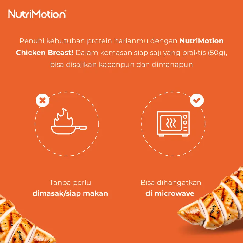 (Coach) Nutrimotion - Chicken Breast - Dada Ayam Siap Makan Tinggi Protein - Cemilan Sehat yang Rendah Lemak 3