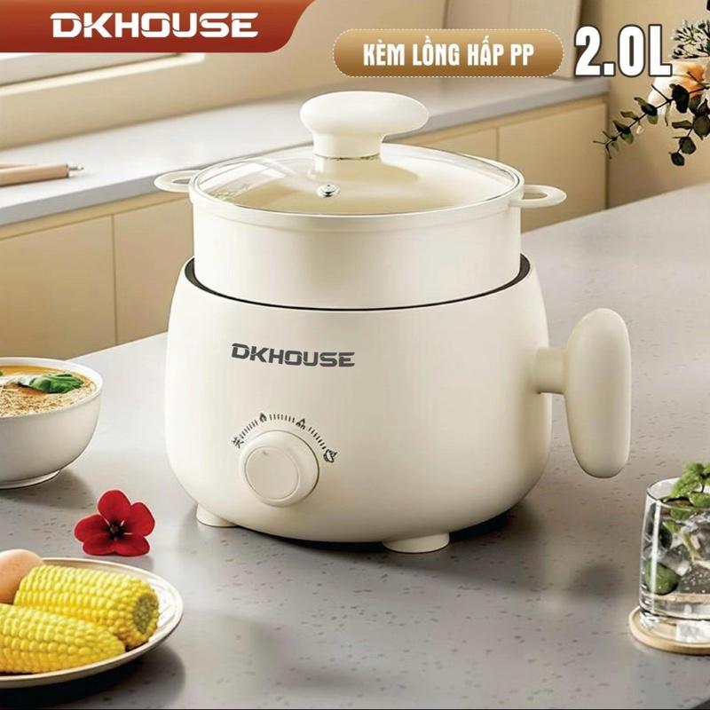 Nồi Điện Đa Năng Thông Minh 2L Lòng Nồi Chống Dính Tặng Kèm Vỉ Hấp- Nấu Chiên,…