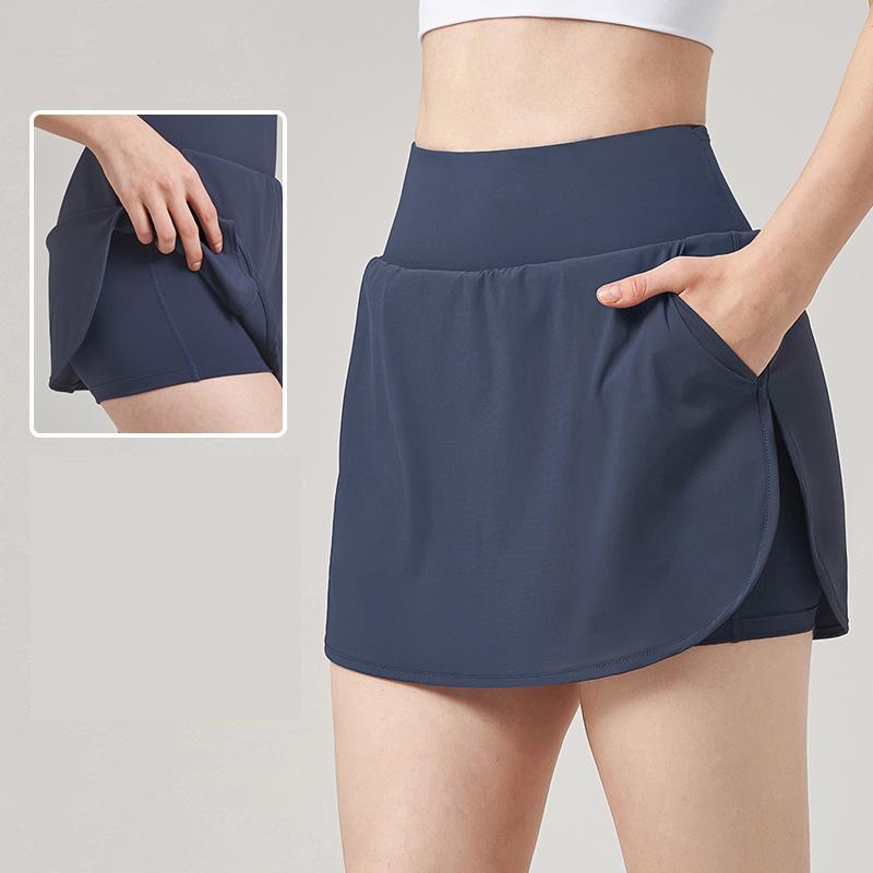 Quần Đùi Yoga Giả Hai Lớp Cho Nữ, Quần Áo Mùa Hè Bó Sát Để Chạy Bộ, Quần Áo Tập Thể Dục Cạp Cao, Quần Đạp Xe, Nâng Mông Bong Bóng, Quần Đùi Thể Thao