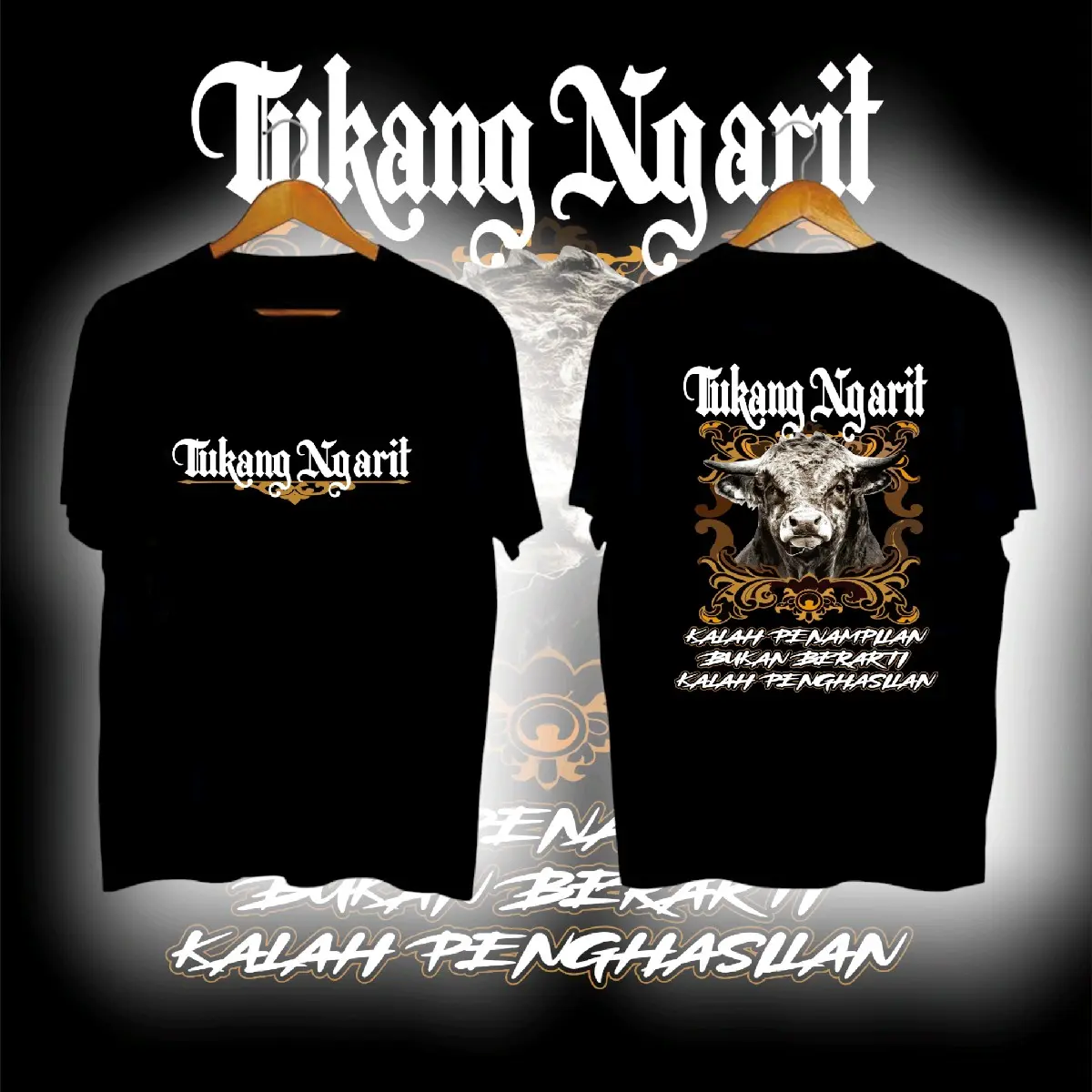 kaos tukang ngarit desain kepala sapi kalah penampilan bukan berarti kalah penghasilan cotton combed