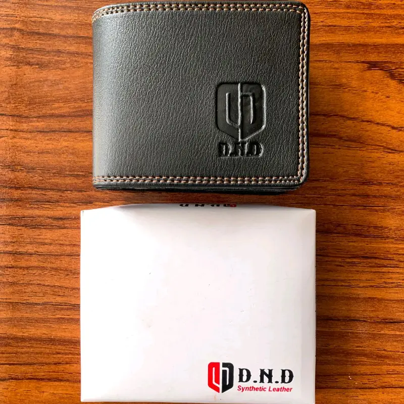 Dompet Kulit Sintetis premium DND Slot 10 Kartu dan Uang - Hitam Cowok Pria leather wallet Lipat 2