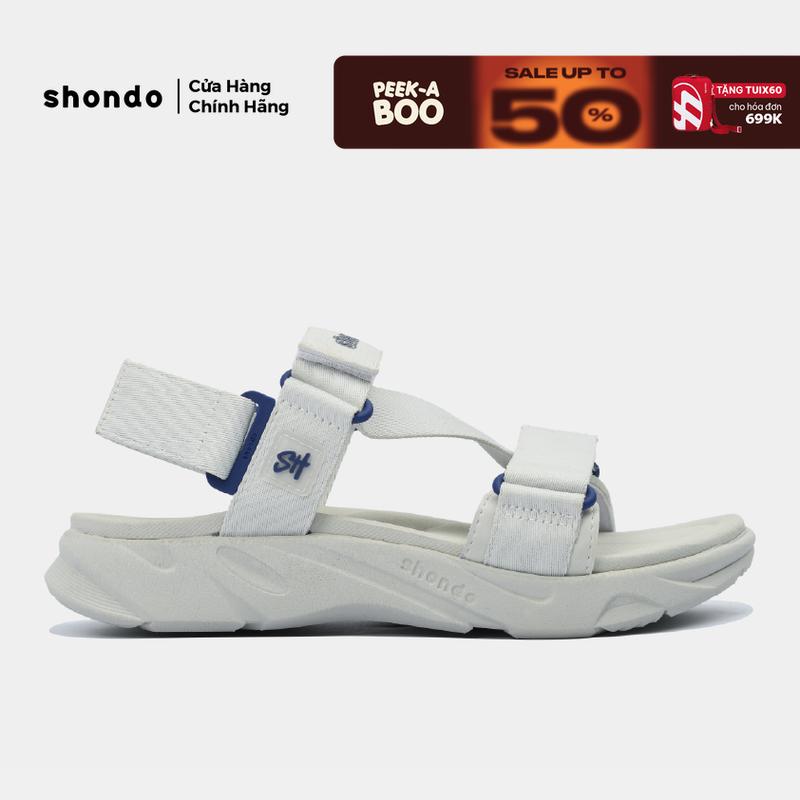 Giày Sandal Nam Nữ F8M Thoải Mái, Nhẹ Êm, Xám Rêu Shondo F8M2323