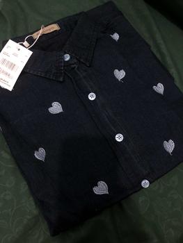 Product Review of Anyostore AT77 Atasan Kemeja Jeans Oversize Wanita Jumbo Bahan Denim from M**🐈 0
