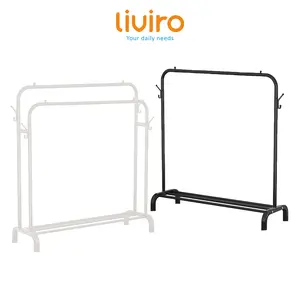 Liviro Rak Jemuran Baju Besi Stand Hanger Gawangan Baju Rak Gantungan Pakaian Serbaguna Anti Karat