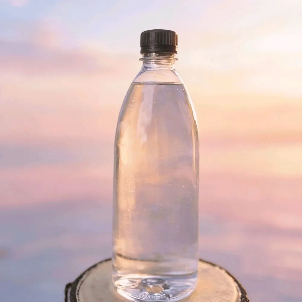 paket 1 Botol Plastik Transparent dengan Tutup Hitam untuk Minum atau Larutan