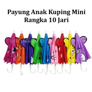 (003C)De'Ombrello Payung MINI,MAINAN,HIASAN Anak 2TAHUN KEBAWAH Kuping 10 JARI  Karakter Lucu (PAYUNG HIASAN / PAYUNG GANTUNGAN)