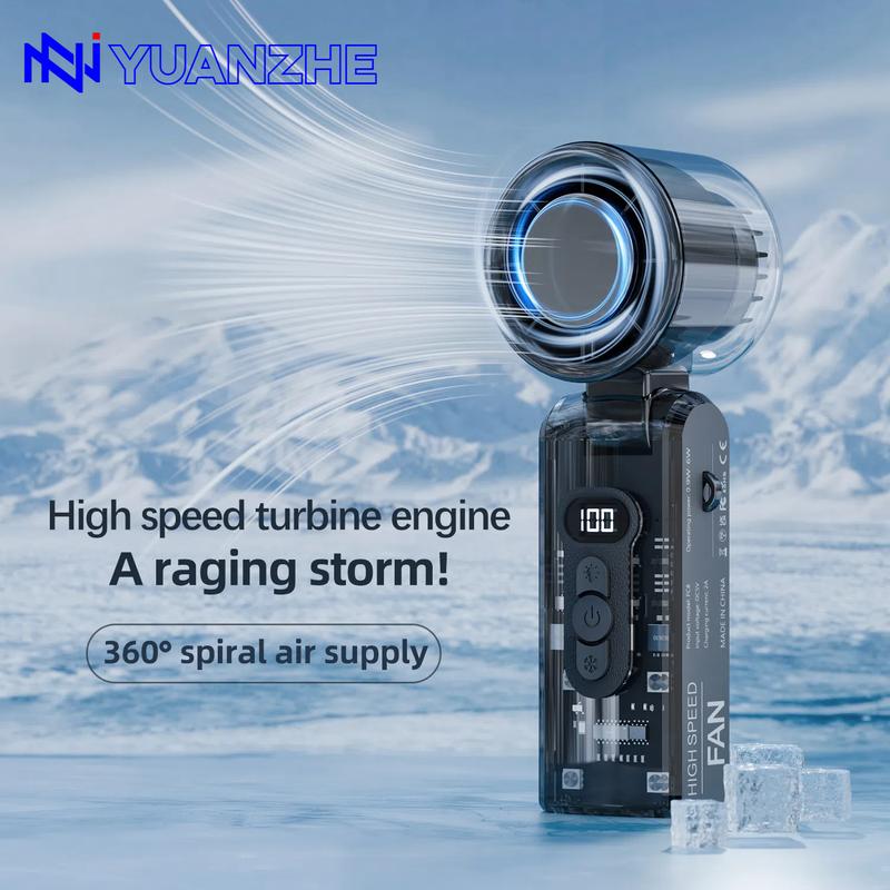 Yuanzhe Quạt Điện Gập Lại Tốc Độ Cao 100 Level USB Sạc Phong Cách Mecha Nhỏ Ngoài Trời Có Hệ Thống Chiếu Sáng Tiếng Ồn Thấp Di Động