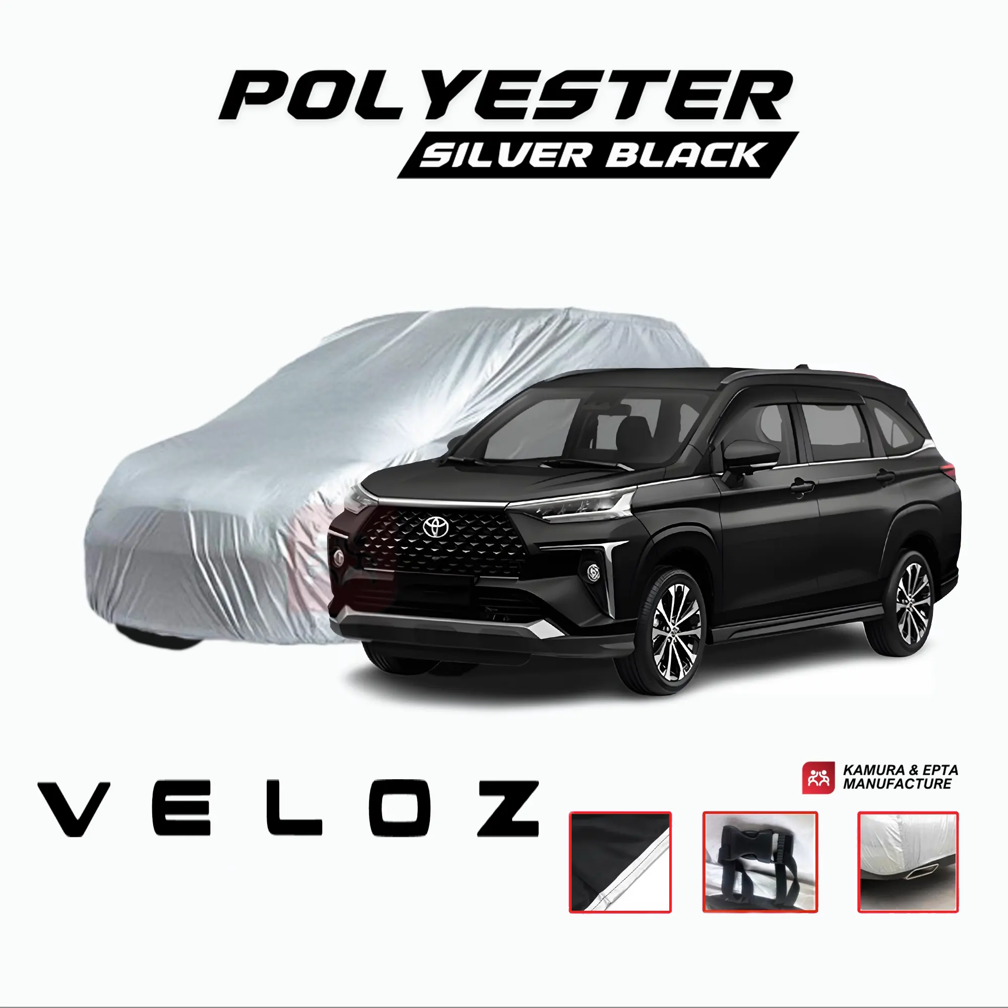 Sarung Mobil VELOZ (2022-2026) – Polyester Car Cover Waterproof, Proteksi UV & Anti Panas, Karet Pengait Kendaraan