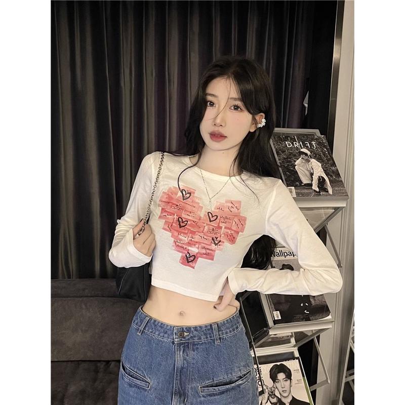 Product Introduction of KM COLLECTIONN LONGSLEVEE PINK HEART WANITA Crop 4