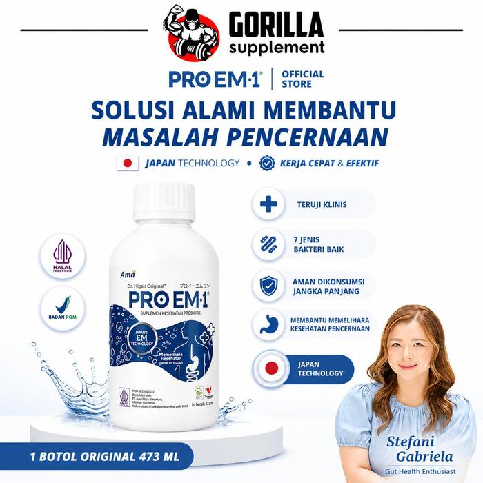 Gambar Suplemen Kesehatan Probiotik PROEM1 Bakteri Baik 473 ML Rasa Original | Pencernaan | Maag |Gerd | Sembelit |Usus | 473ml dari Gorilla Supplement Kab. Bandung Tokopedia