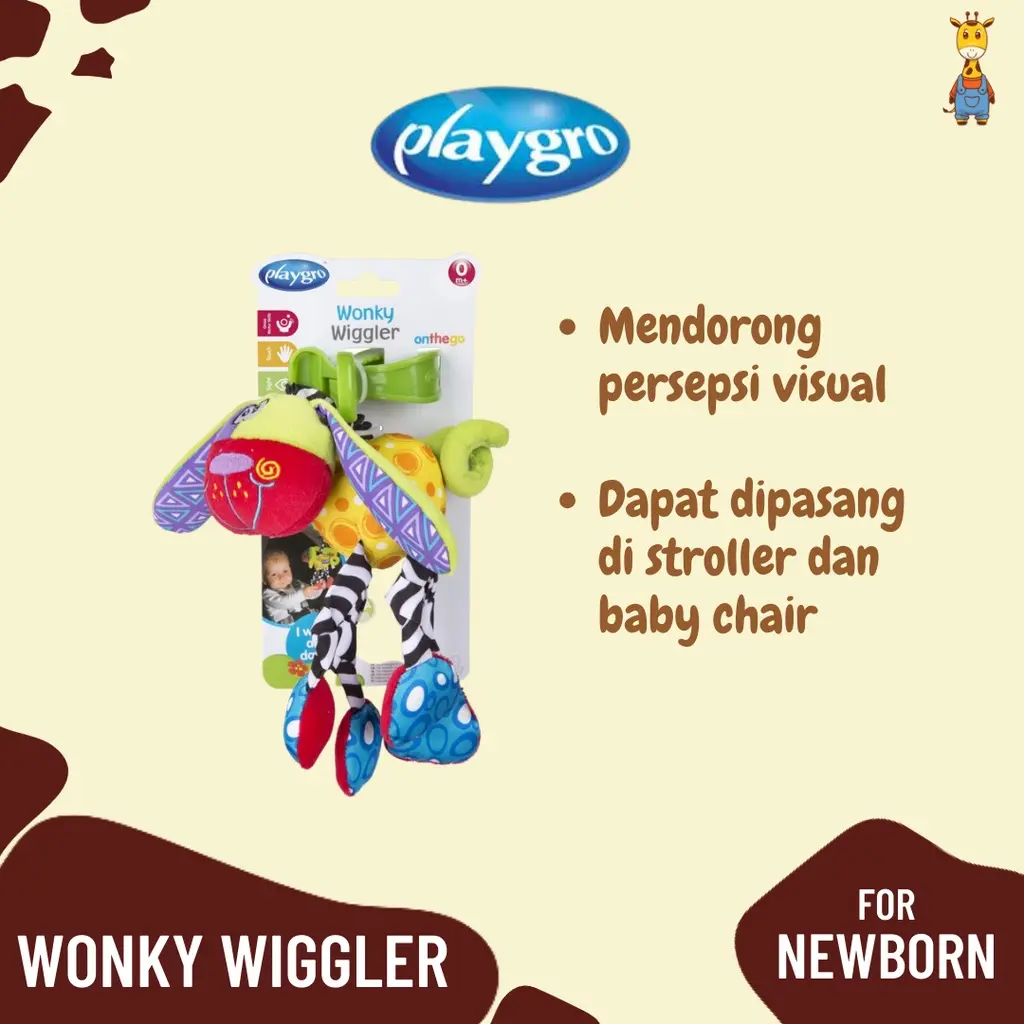 Playgro Baby Wonky Wiggler - Mainan Gantung Stroller Anak