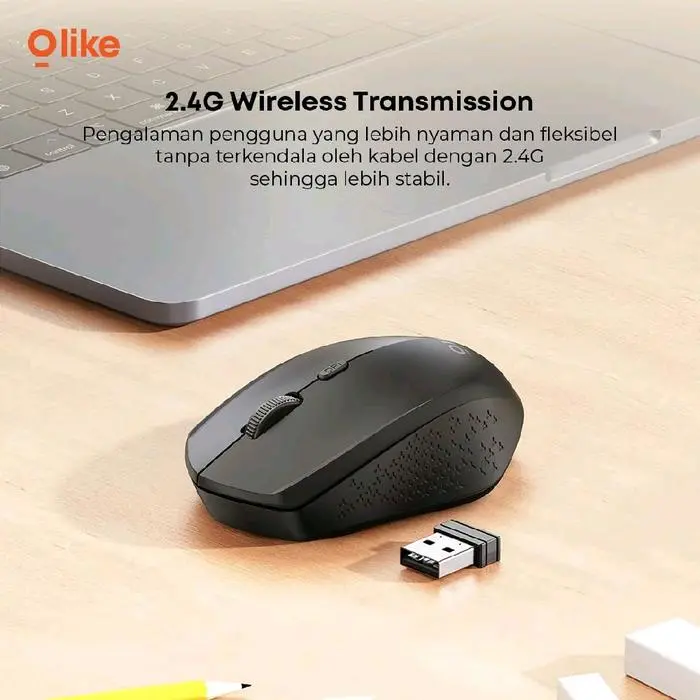 MOUSE OLIKE M200 WIRELESS BLACK NIRKABEL 3 MODE 1600DPI
