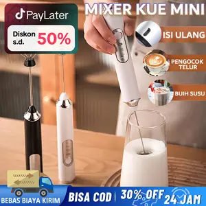 PEMBUIH SUSU PENGOCOK TELUR BLENDER MILK FROTHER ELEKTRIK HANDHELD MIXER KOPI-PENGADUK TELOR ADONAN RECHARGE USB kabel