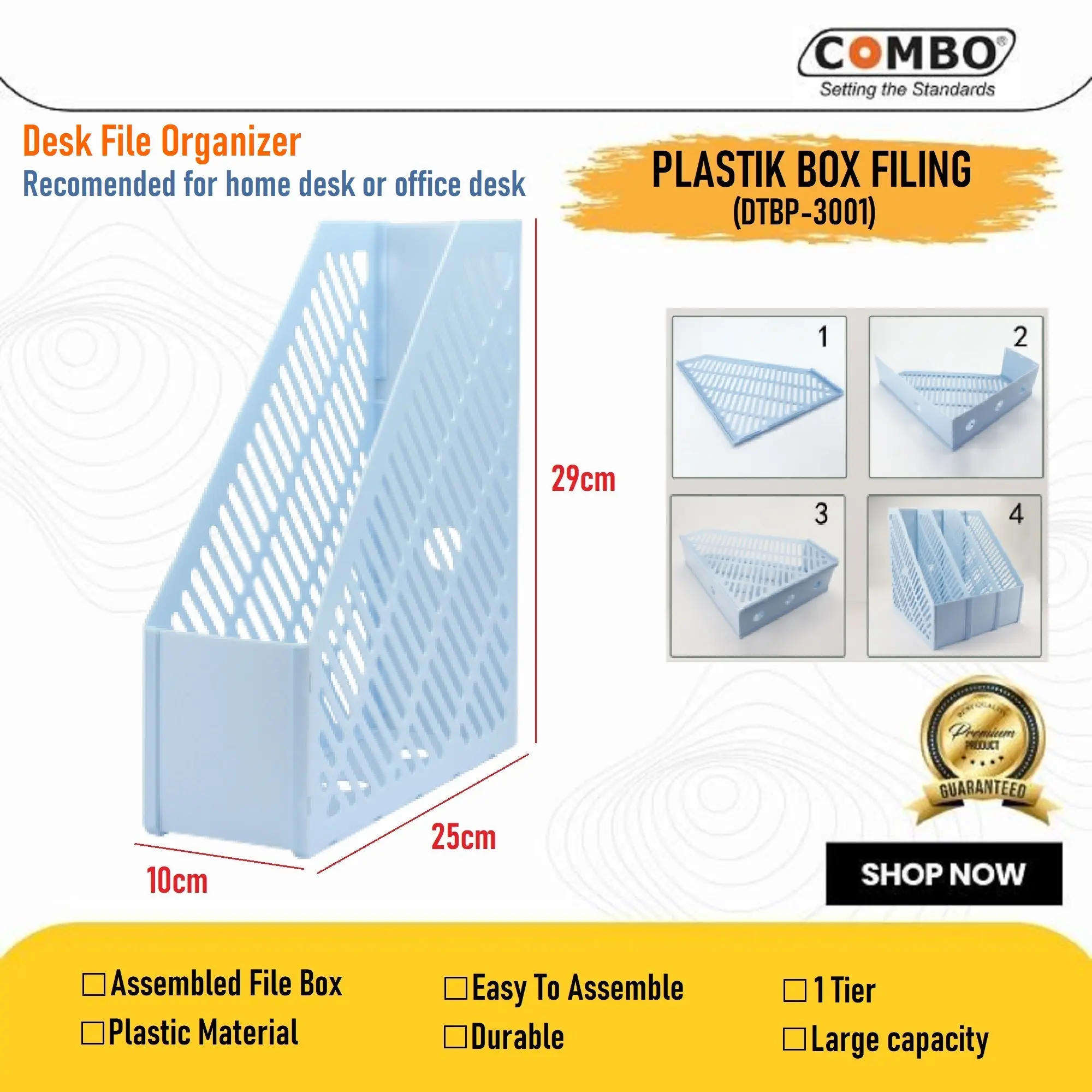 Plastic Box Filling 1 Tier / Box File Plastik / Dokumen Box Rakit DTBP-3001 / Rak Dokumen Plastik / Filing Box 1 Susun