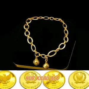 Gelang tangan kering bambu bolong bolong lapis bahan koin 91