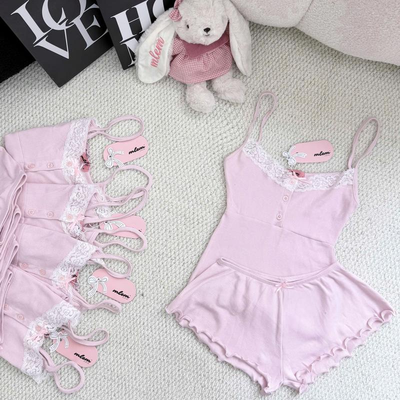 SET BỘ NỮ, Quần Đùi Nữ Mặc Nhà, Quần Tí hon quần Short nữ lưng thấp siu ngắn mặc ngủ, đi biển mát mẻ đính nơ cute phô mai que HQ11-12-13