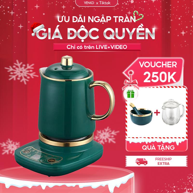 Venko Cốc Chưng Yến Hầm Đa Năng 360W 500ml-600ml- 800ml Tặng Thìa Bát Sutura 6 Chức năngー Nấu Sẵn Nghỉ Ninh Hâm Nấu Pha Trà Thiết Kế Tiện Lợi
