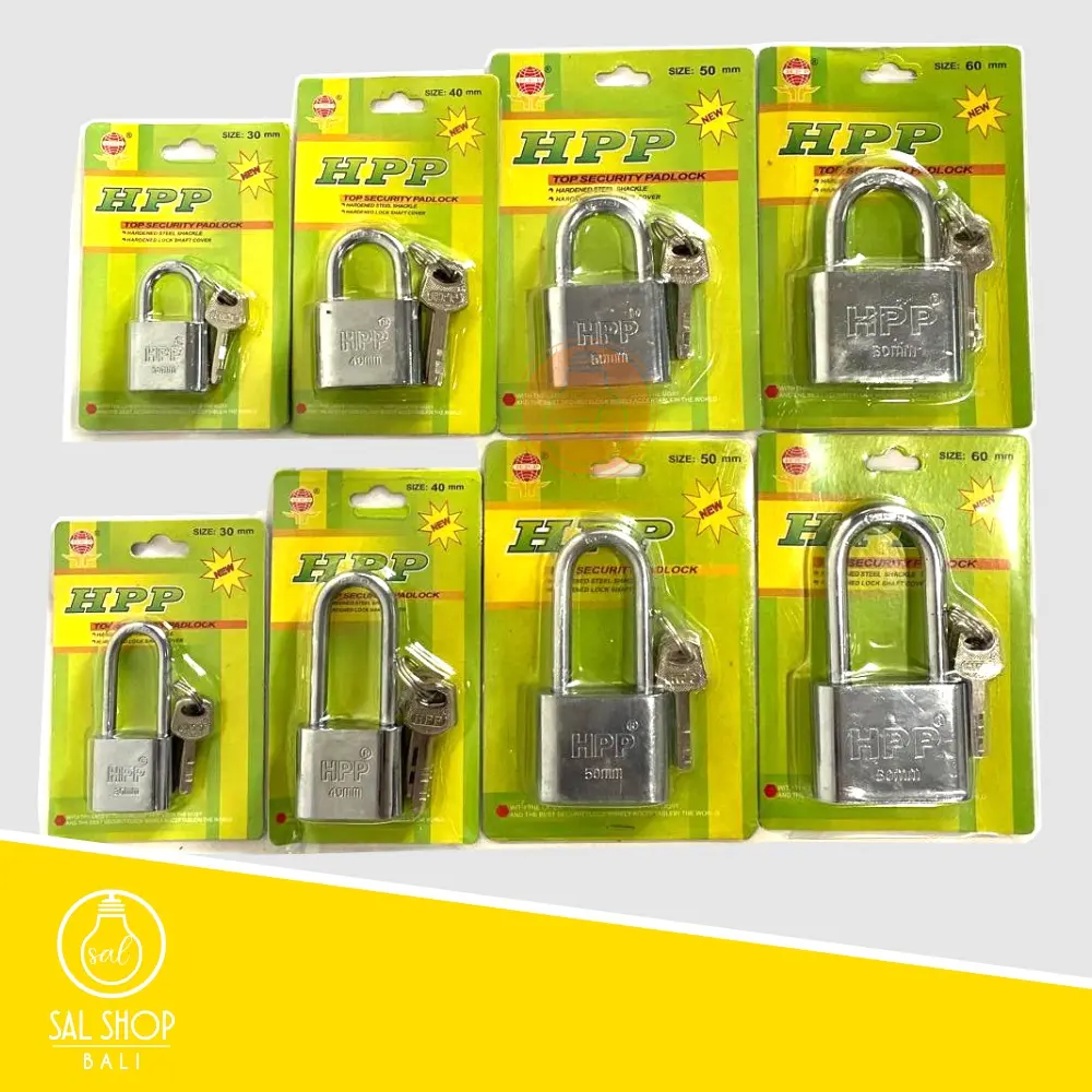 Gembok HPP 30, 40, 50, 60 MM Panjang / Pendek / Kunci Gembok Murah