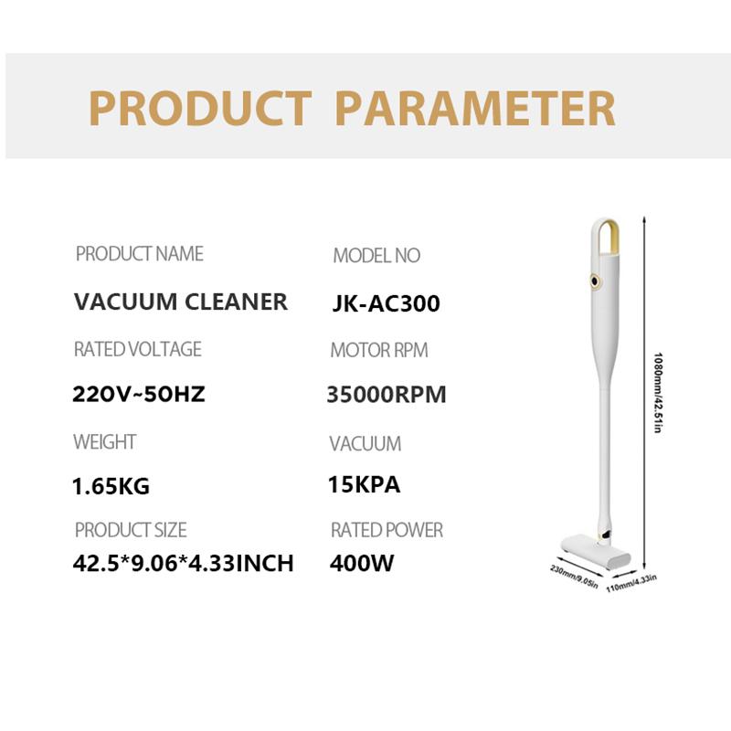 Product Introduction of handheld vacuum cleaner JK-AC300 14000pa Suction Power smart Home appliance 5.2m low noise Removable Dust Cup Washable Hepa  Filter hand held car Vacuum Cleaner mesin basuh coway 9