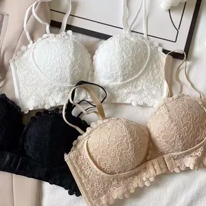 (BRA DAN CD DIJUAL TERPISAH) Bra BH Push Up Tanpa Kawat Beha Lingerie Korea Fashion Bralette Remaja Perempuan Sexy Pakaian Dalam COD Renang Motif Cewek Pita Bunga Murah Tali