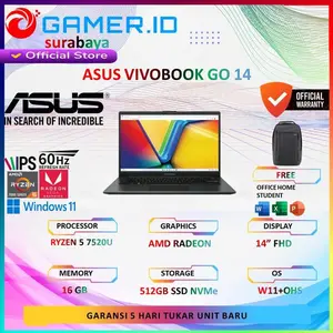 Asus Vivobook GO 14 E1404FA RYZEN 5 7520 16gb 512ssd W11 + OHS 14" Fhd IPS