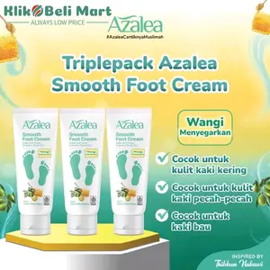 1 pic azelia   Triplepack Smooth Foot Cream Wangi Menyegarkan Cocok untuk Kulit Kaki Kering Pecah-Pecah dan Bau Melembutkan