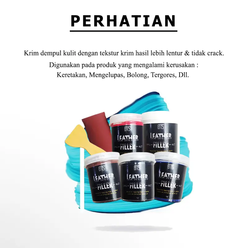 Dempul Kulit / Leather Filler / Dempul Sepatu Kulit atau Kulit Sintetis / Dempul Tas Kulit / Jok / Sofa /Dompet / Topi - Penambal Kulit Retak 1