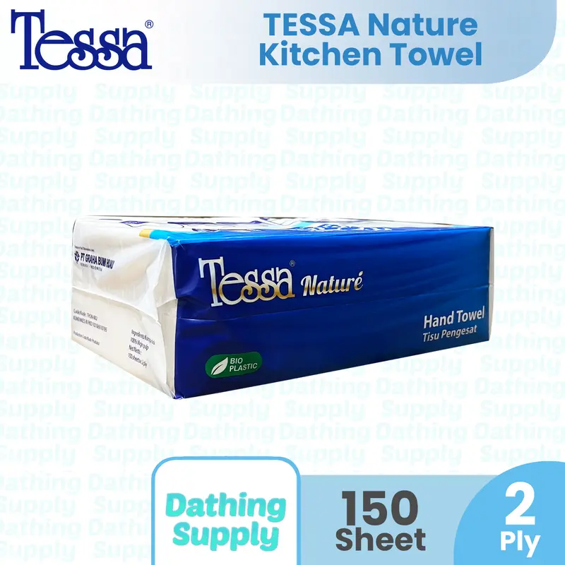 ( Paket 2 PACK ) Tissue Tessa Kitchen Towel Nature Coklat Isi 150 Sheet - 2 Ply / Tisu Dapur Unbleached 150 Lembar 5